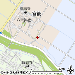 滋賀県愛荘町（愛知郡）宮後周辺の地図