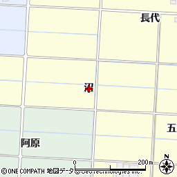 愛知県愛西市宮地町沼周辺の地図
