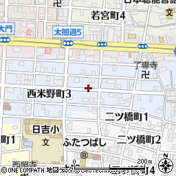 愛知県名古屋市中村区西米野町周辺の地図