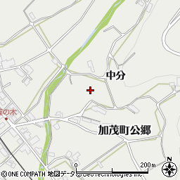 岡山県津山市加茂町公郷中分周辺の地図