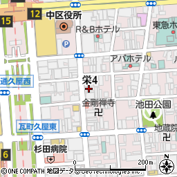 ティーファス栄４丁目第２駐車場周辺の地図
