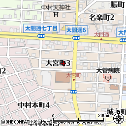 愛知県名古屋市中村区大宮町3丁目33周辺の地図