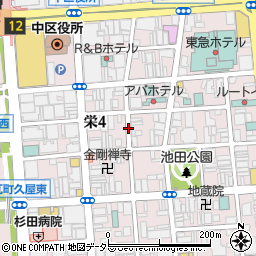 出張ガラス屋生活救急車　名古屋市中区・受付センター周辺の地図