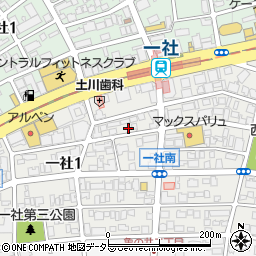 タイムズ一社駅南駐車場周辺の地図