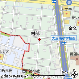 愛知県大治町（海部郡）三本木（村部）周辺の地図