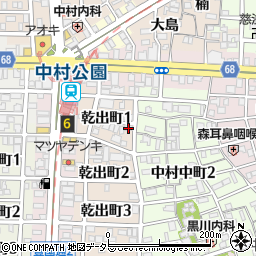 愛知県名古屋市中村区乾出町1丁目28周辺の地図