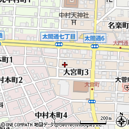 愛知県名古屋市中村区大宮町3丁目24周辺の地図