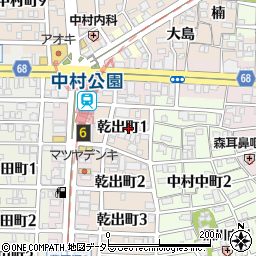 愛知県名古屋市中村区乾出町1丁目周辺の地図