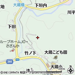 愛知県豊田市大蔵町山梨周辺の地図