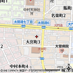 愛知県名古屋市中村区大宮町3丁目16周辺の地図
