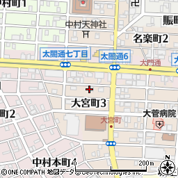 愛知県名古屋市中村区大宮町3丁目14周辺の地図