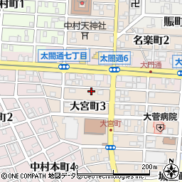 愛知県名古屋市中村区大宮町3丁目15周辺の地図