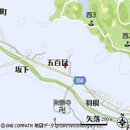 愛知県豊田市摺町五百目周辺の地図