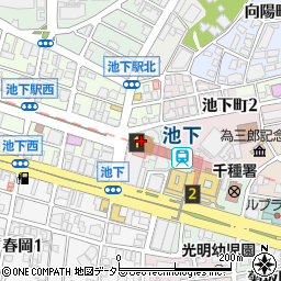 名古屋市役所交通局　地下鉄東山線池下駅周辺の地図