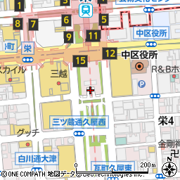 とんかつKYK 名古屋栄地下街店周辺の地図