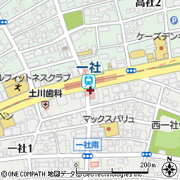 地下鉄　東山線一社駅周辺の地図