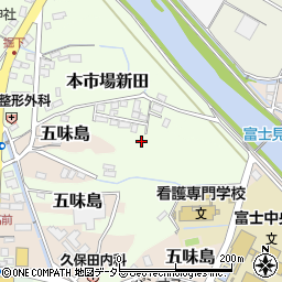 静岡県富士市本市場新田周辺の地図