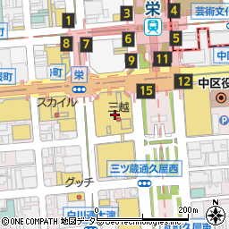 名古屋栄三越　７階催物会場周辺の地図