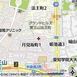 愛知県名古屋市千種区月見坂町1丁目9-7周辺の地図