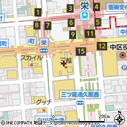 名古屋三越栄店　パレフローラ周辺の地図