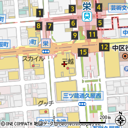 三越名古屋栄店生活雑貨部絨毯売場周辺の地図