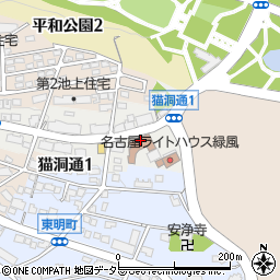 名古屋市役所子ども青少年局　東部地域療育センターぽけっと周辺の地図