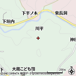 愛知県豊田市大蔵町川平周辺の地図