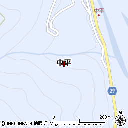 静岡県静岡市葵区中平周辺の地図