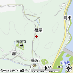 愛知県豊田市藤沢町蟹屋周辺の地図