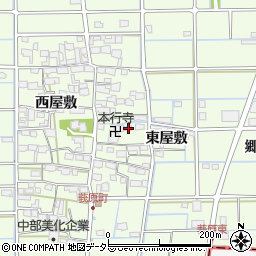 愛知県津島市莪原町東屋敷周辺の地図