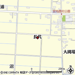 愛知県愛西市宮地町長代周辺の地図