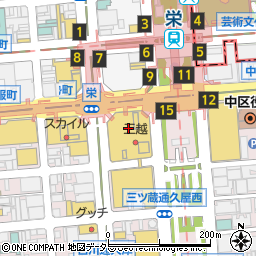 丸福珈琲店 名古屋三越栄店周辺の地図