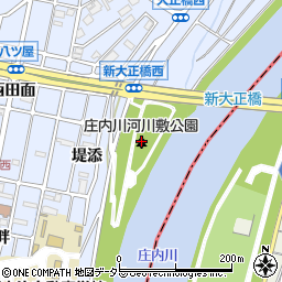 庄内川河川敷公園周辺の地図