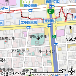 グリンデルワルド　名古屋東急ホテル店周辺の地図