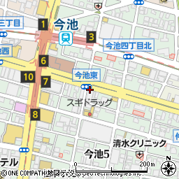 鳥貴族 今池店周辺の地図