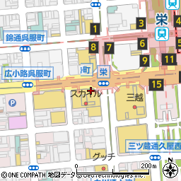 ミルフローラ・ドゥ栄地下店周辺の地図