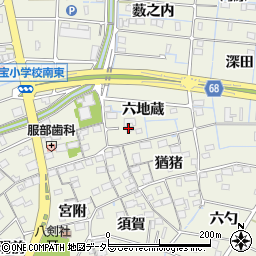 愛知県あま市七宝町桂六地蔵周辺の地図
