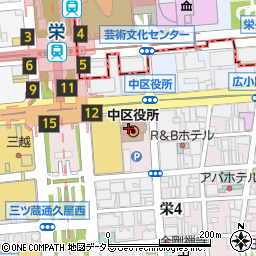 名古屋市役所中区役所　中保健センター・環境薬務室・営業施設指導周辺の地図