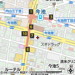 三十三銀行今池支店周辺の地図