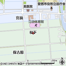 愛知県愛西市小茂井町松下周辺の地図