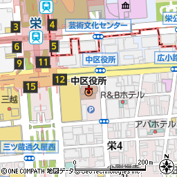 名古屋栄四郵便局周辺の地図