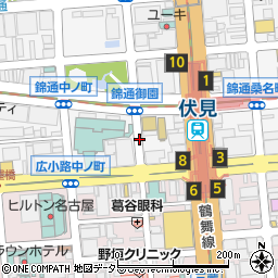 名古屋観光ホテル東側パーキングメーター周辺の地図