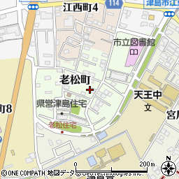 愛知県津島市老松町周辺の地図