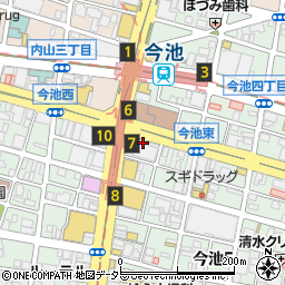 名古屋市役所交通局　地下鉄桜通線今池駅周辺の地図