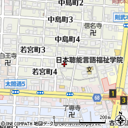 愛知県名古屋市中村区若宮町周辺の地図