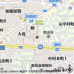 愛知県名古屋市中村区中村町楠周辺の地図