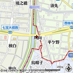 愛知県あま市七宝町桂川向周辺の地図