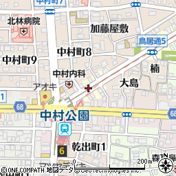 愛知県名古屋市中村区鳥居通周辺の地図