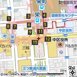 栄バスターミナル周辺の地図