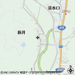 愛知県豊田市西中山町新井周辺の地図